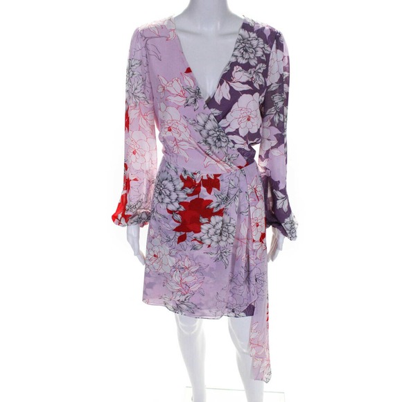 Badgley Mischka Dresses & Skirts - Badgley Mischka Women's Purple Floral Pleated A Line Dress - New - Size 12